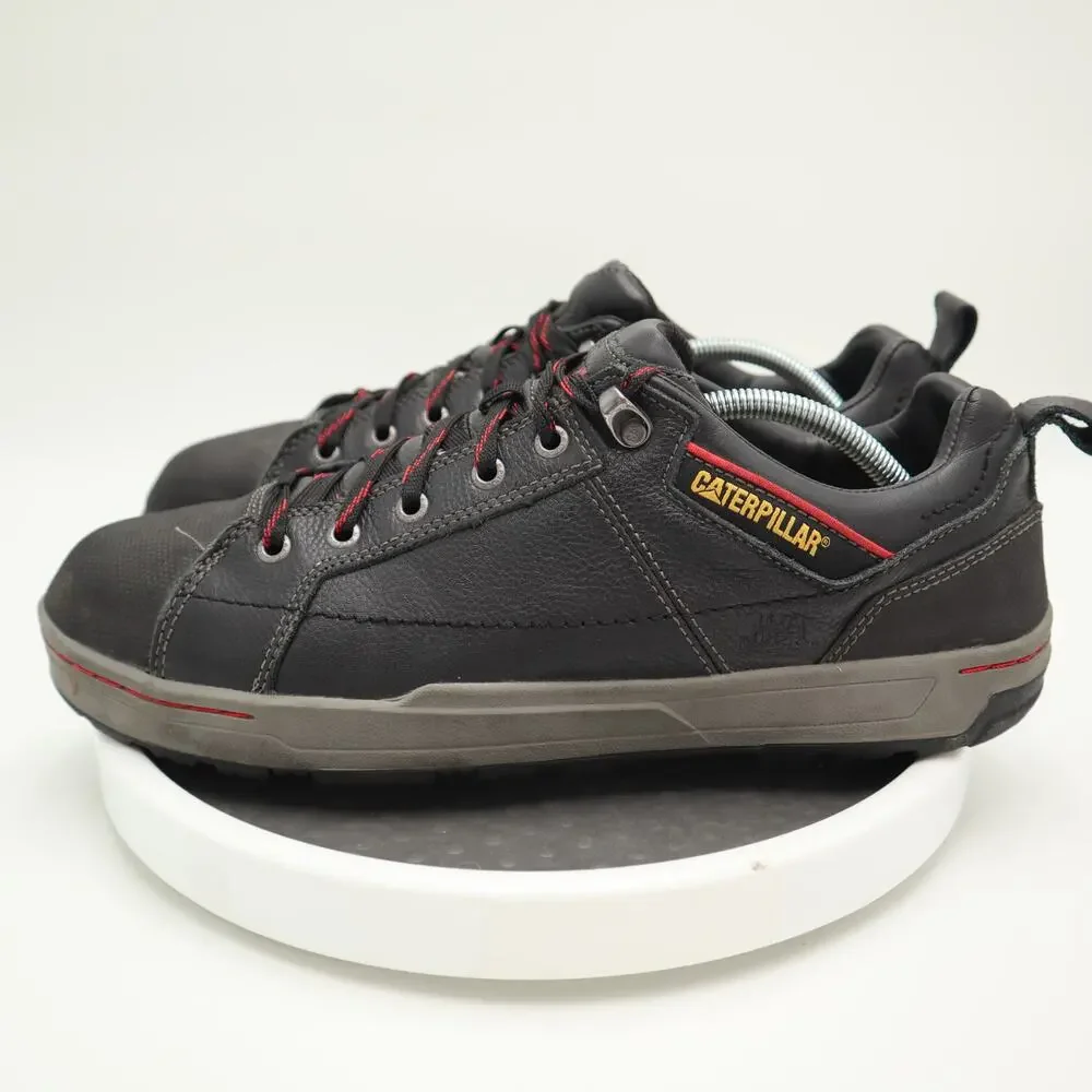 Caterpillar Steel Toe Mens Size 12 Shoes Brode Working Black Leather Low Top